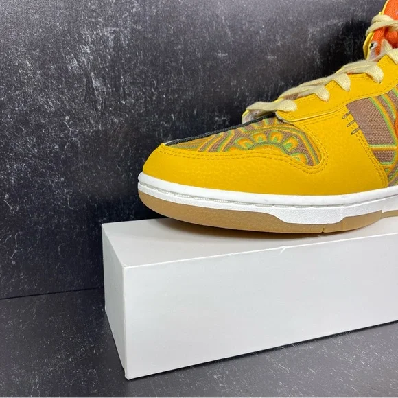 DUNK HIGH PRM SOMOS FAMILIA SHOES SIZE DIA DE MUERTOS GUM SOLE GOLD ORANGE BLACK - Picture 7 of 11